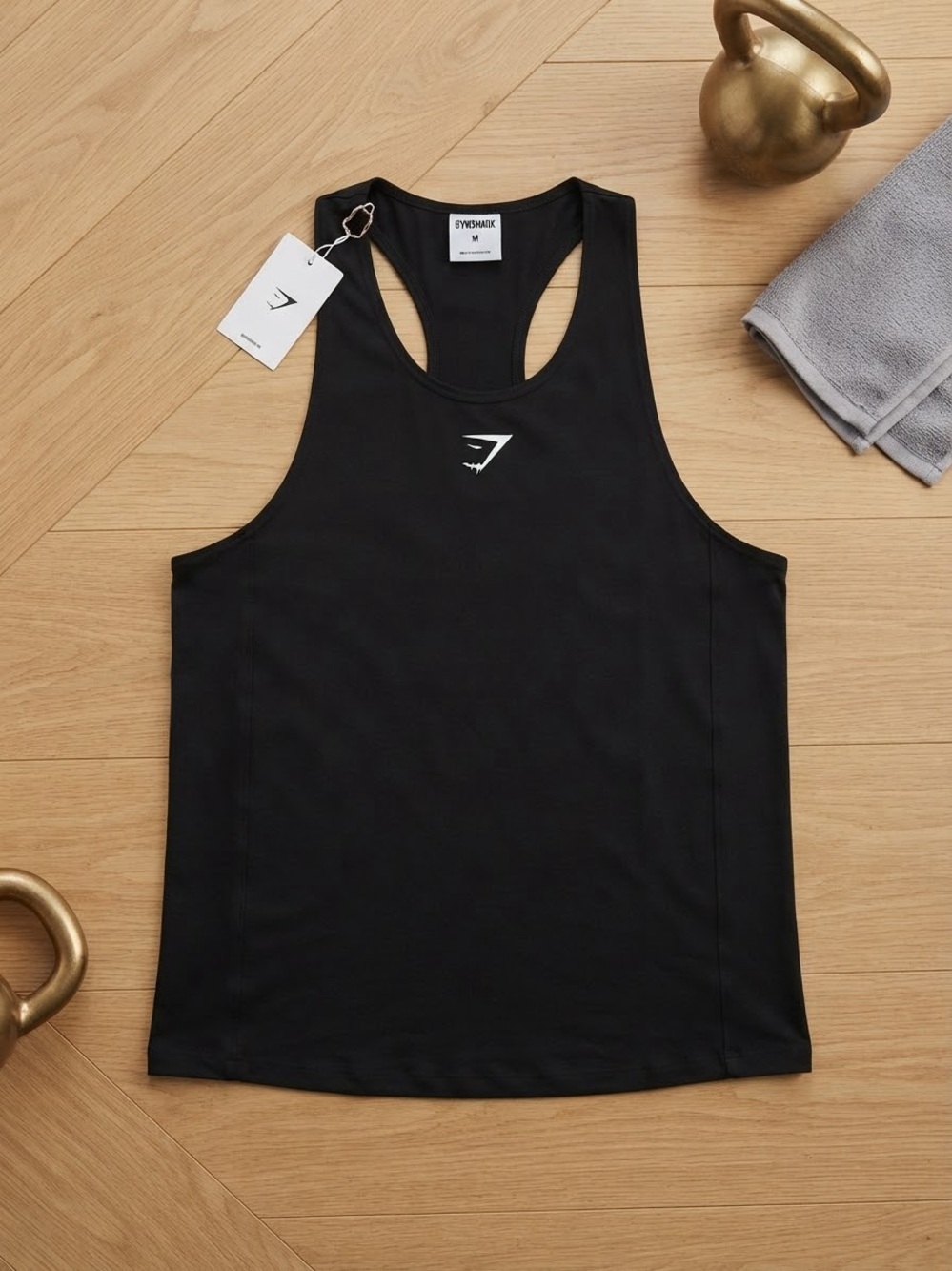 Gymshark Men's Black Swim Racerback Tank